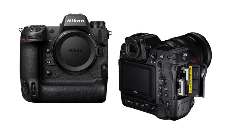 Vista frontal y de perfil de la cámara Nikon Z9