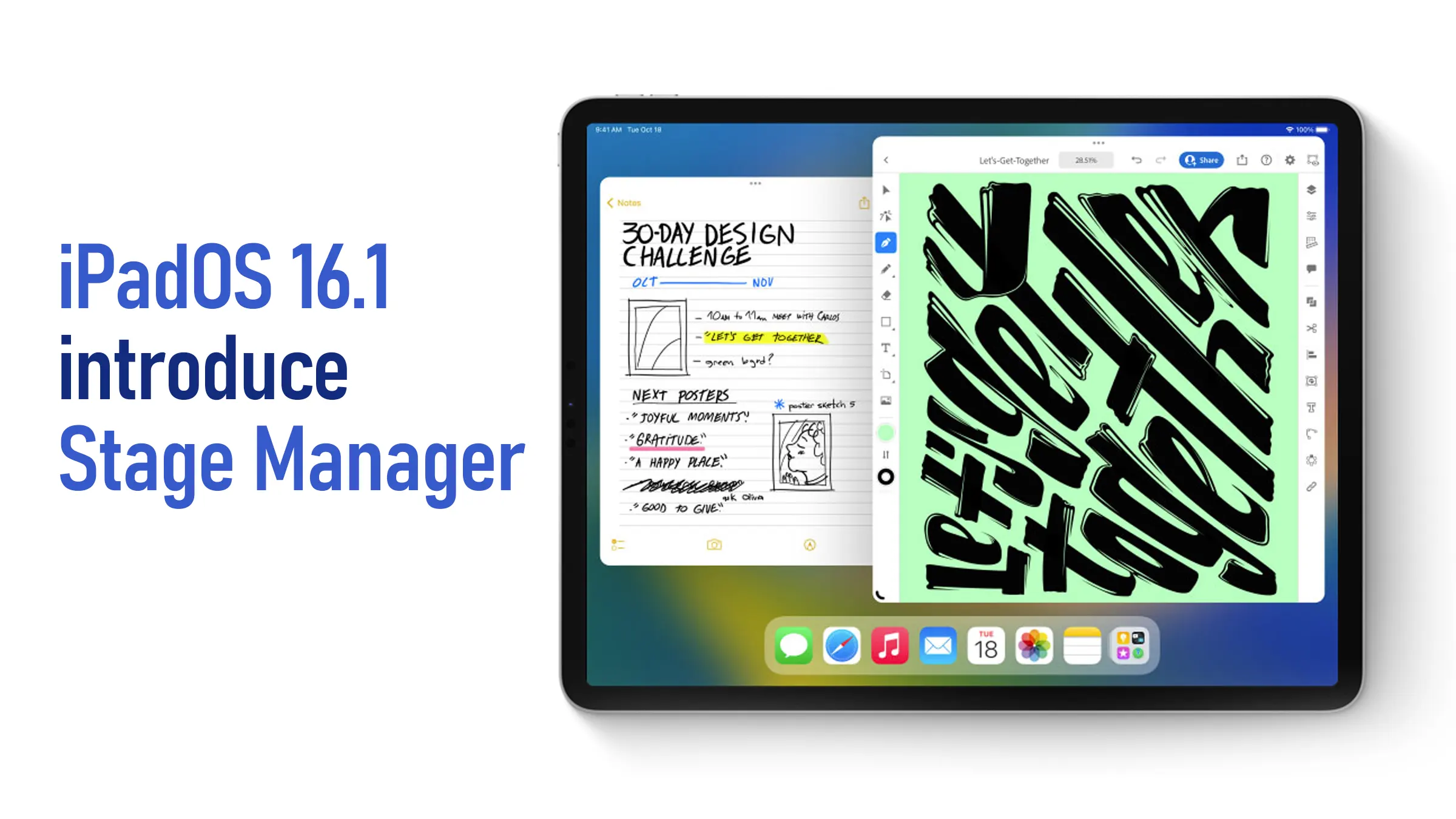 Apple ha lanzado iPadOS 16.1 para usuarios de iPad con Stage Manager 